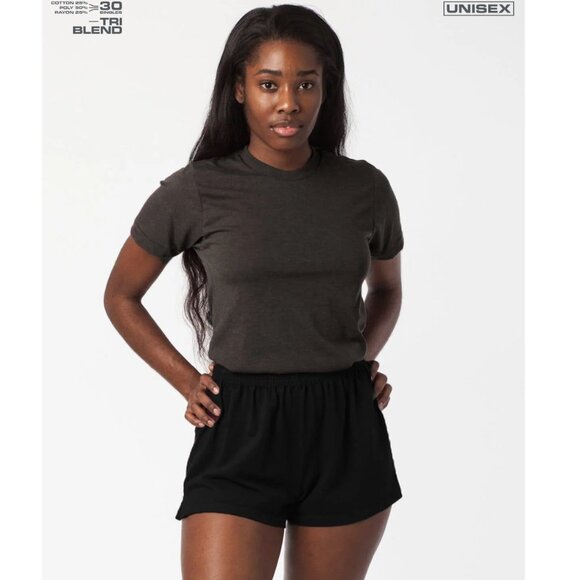 SET OF 2 Los Angeles Apparel TR01 Unisex Tri-Blend Crew Neck T-Shirt Dark Gray S - Picture 8 of 8